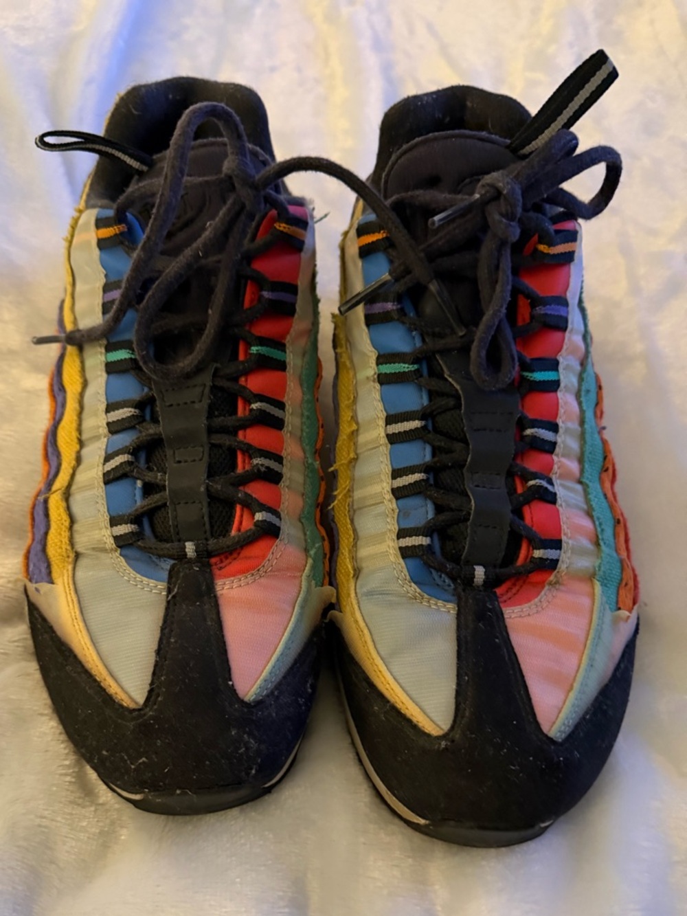 Nike Multicolor Men's Air Max 95 Sneakers - Black/Blue/Yellow/Orange/Purple - Picture 5 of 11